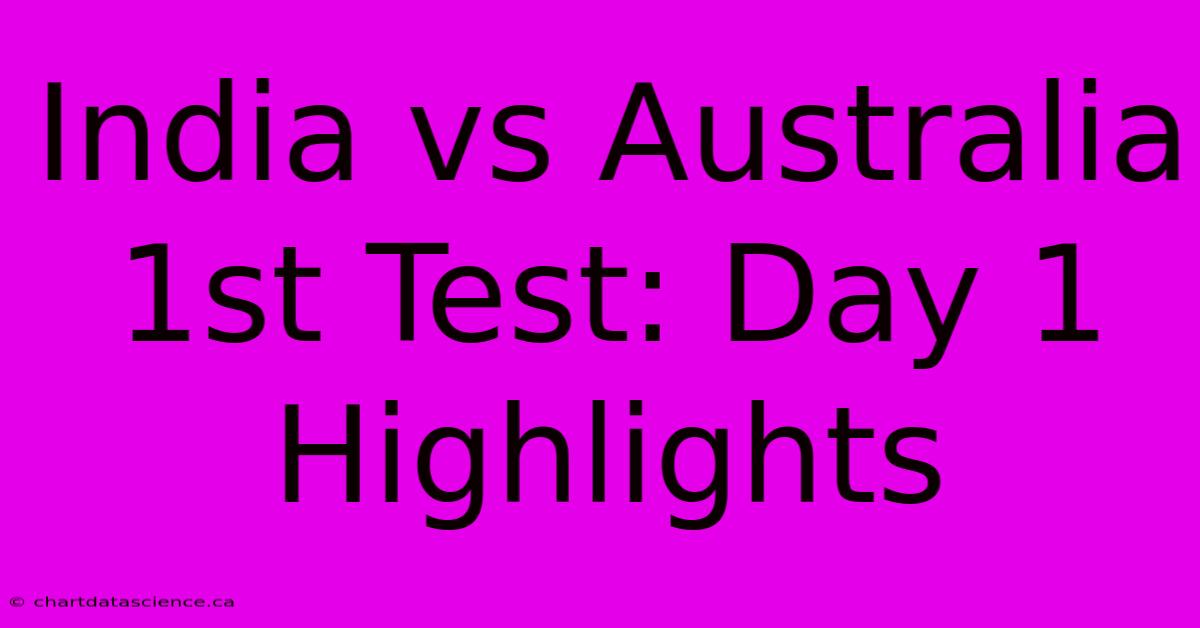 India Vs Australia 1st Test: Day 1 Highlights