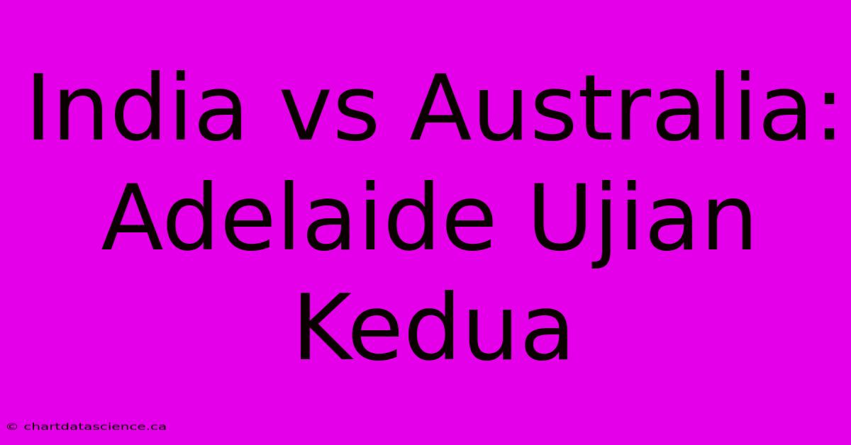 India Vs Australia:  Adelaide Ujian Kedua