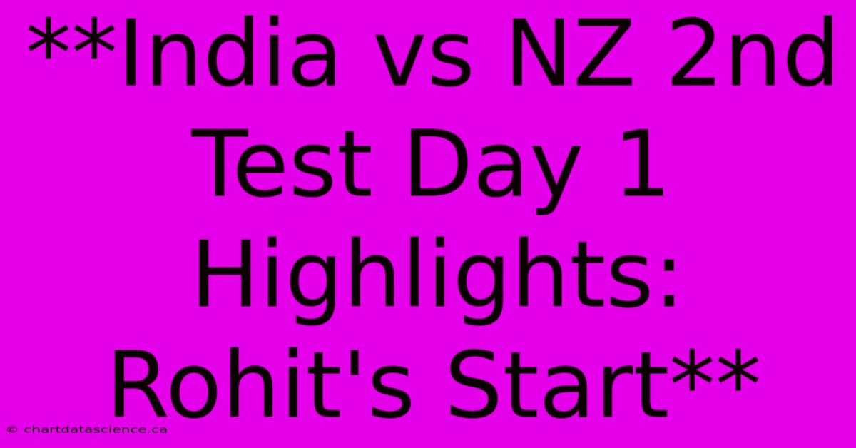 **India Vs NZ 2nd Test Day 1 Highlights: Rohit's Start**