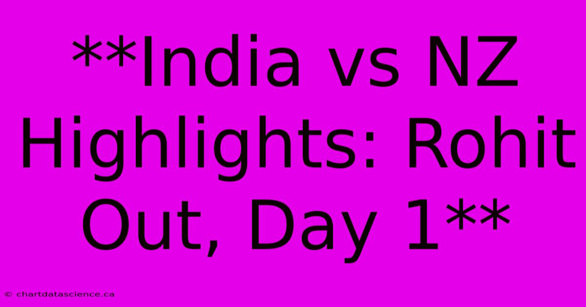 **India Vs NZ Highlights: Rohit Out, Day 1**