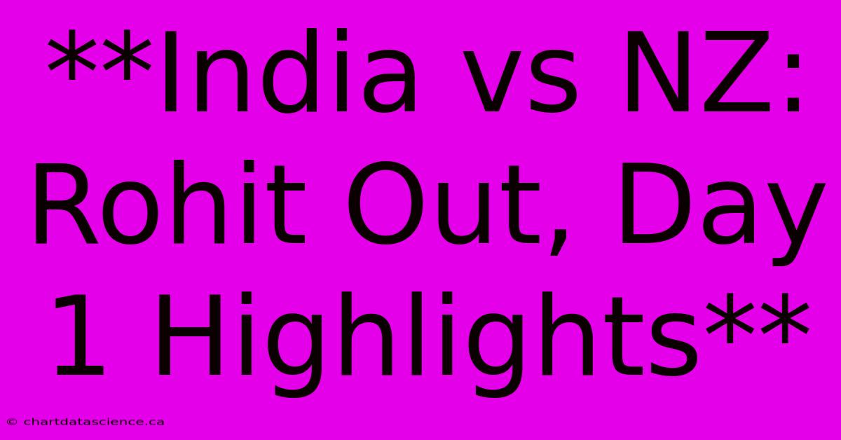 **India Vs NZ: Rohit Out, Day 1 Highlights** 