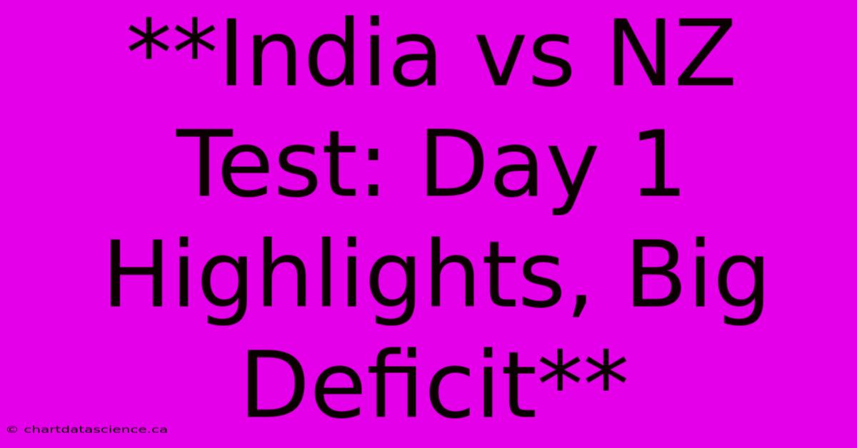 **India Vs NZ Test: Day 1 Highlights, Big Deficit**