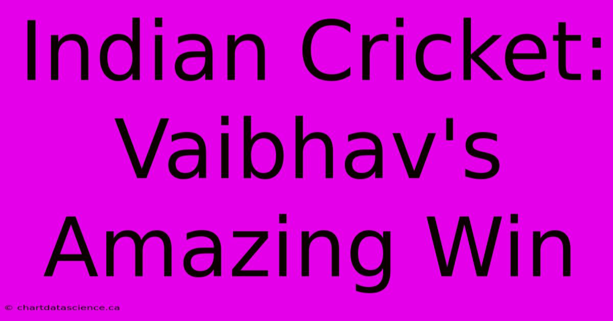 Indian Cricket: Vaibhav's Amazing Win