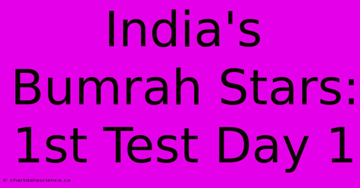 India's Bumrah Stars: 1st Test Day 1