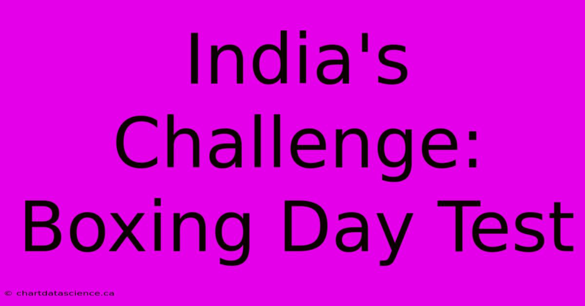 India's Challenge: Boxing Day Test