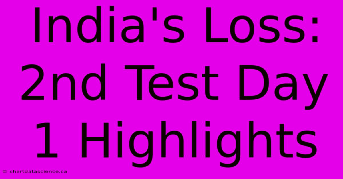 India's Loss: 2nd Test Day 1 Highlights 