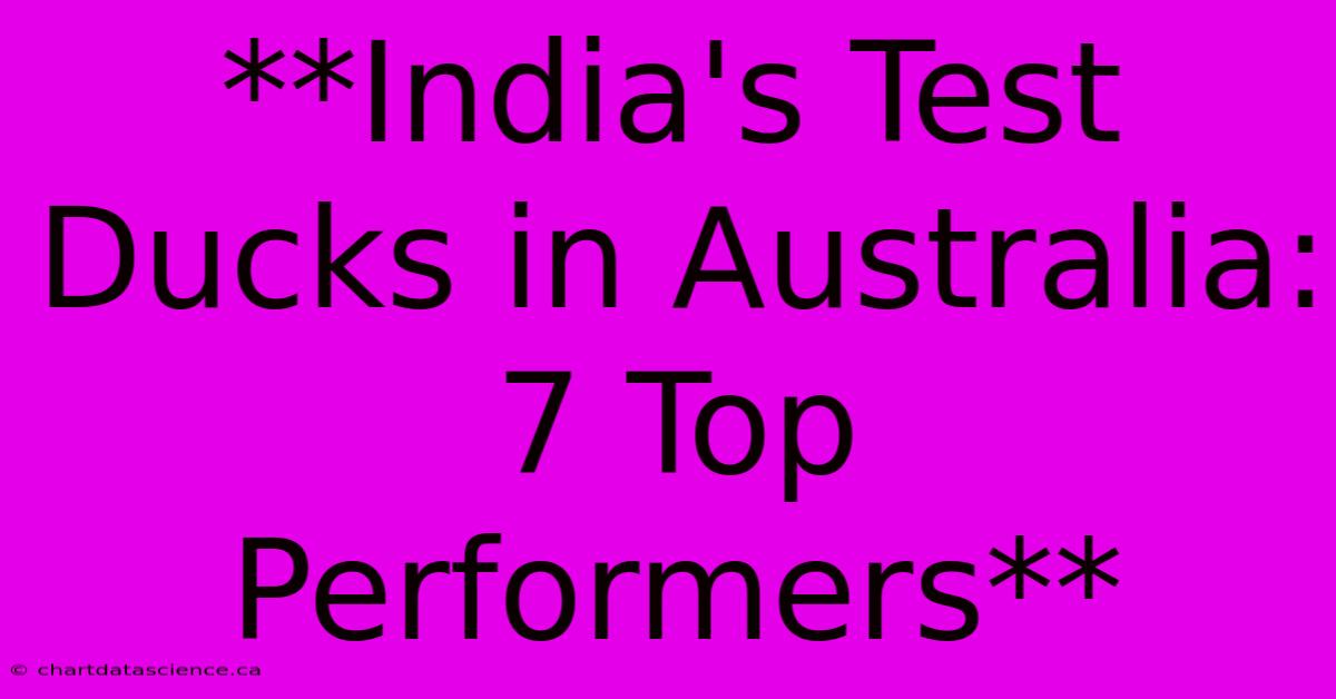 **India's Test Ducks In Australia: 7 Top Performers**