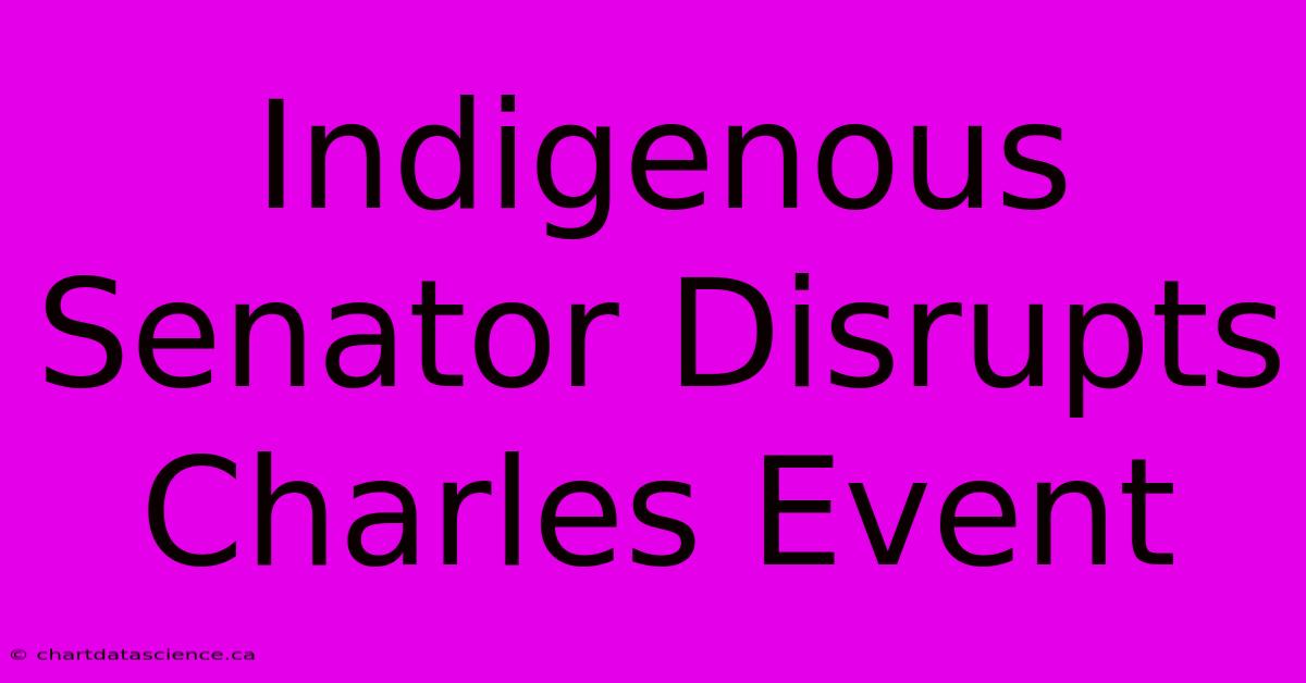 Indigenous Senator Disrupts Charles Event 