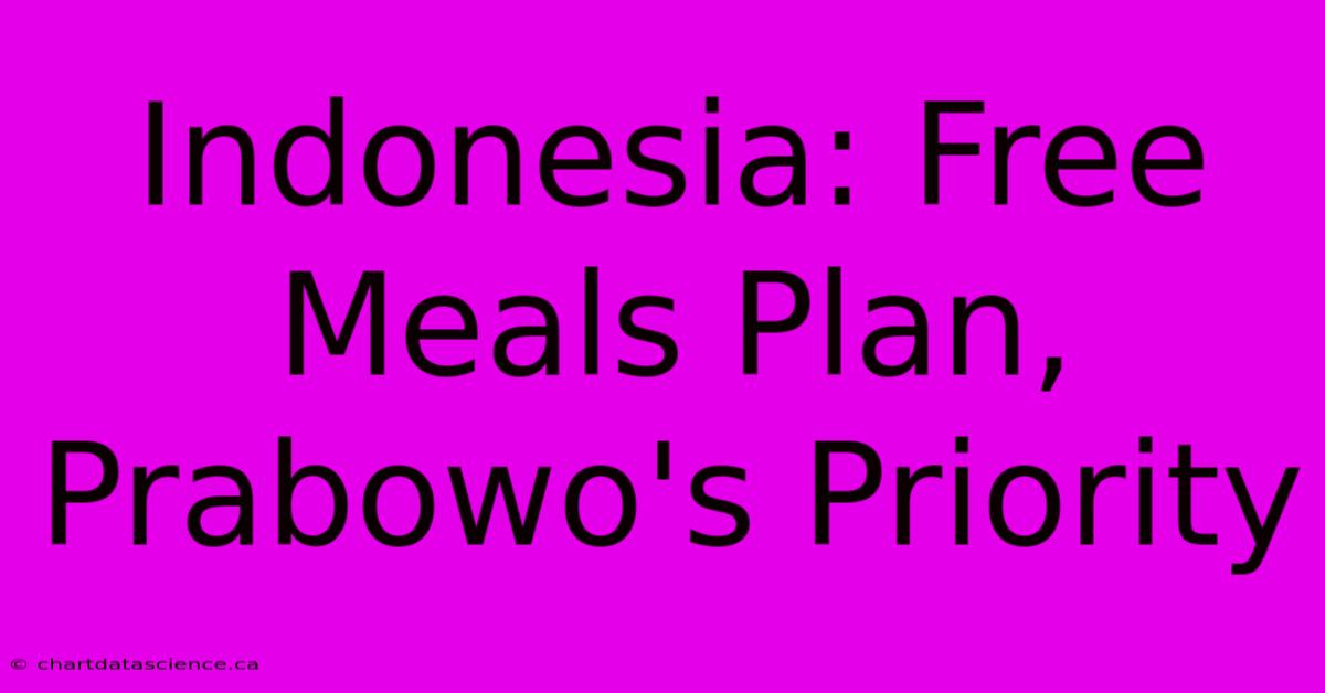 Indonesia: Free Meals Plan, Prabowo's Priority 