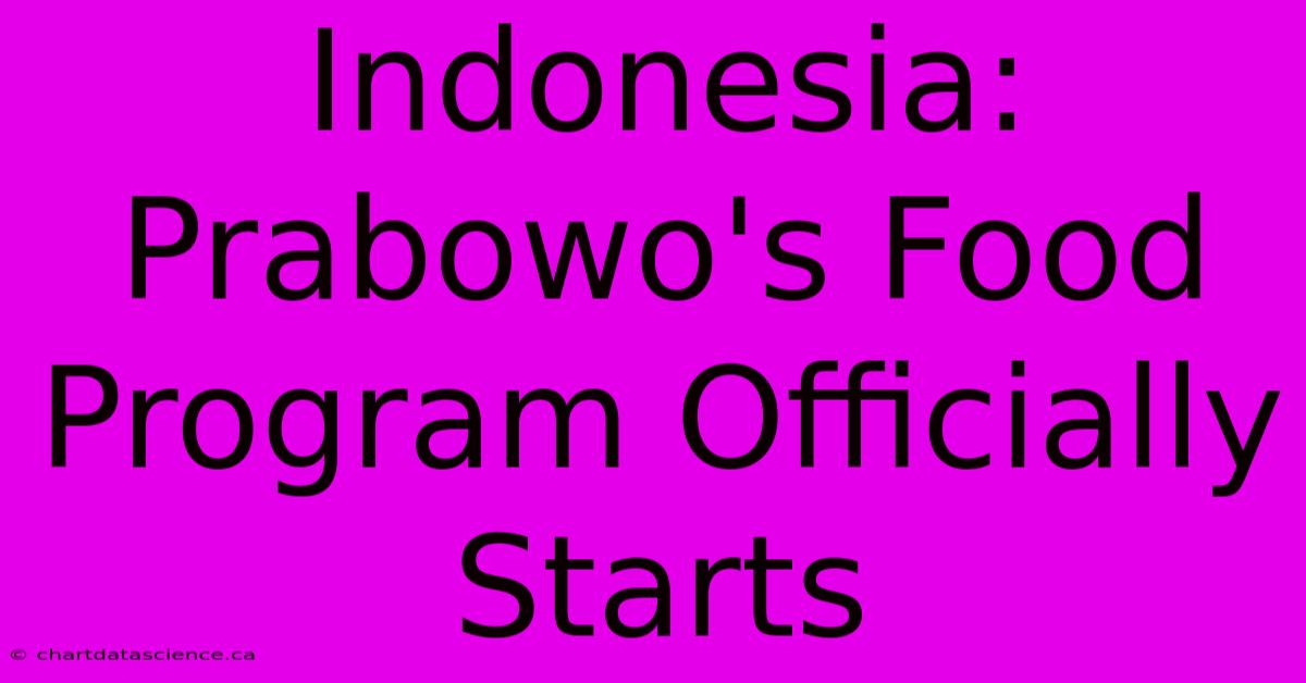 Indonesia: Prabowo's Food Program Officially Starts