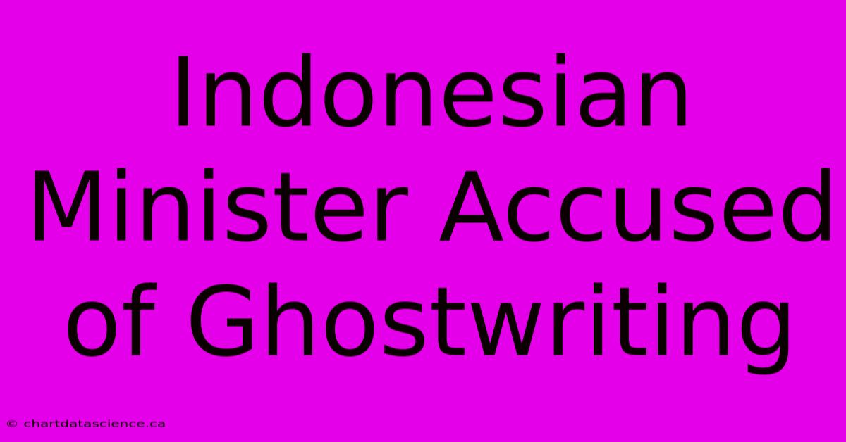 Indonesian Minister Accused Of Ghostwriting