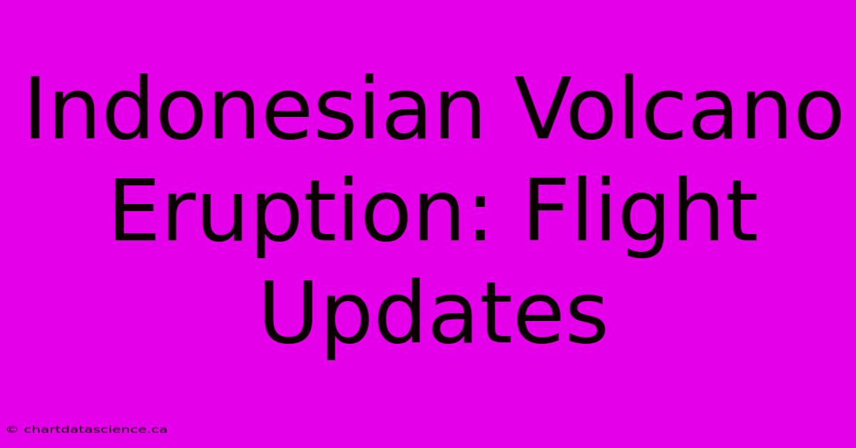 Indonesian Volcano Eruption: Flight Updates