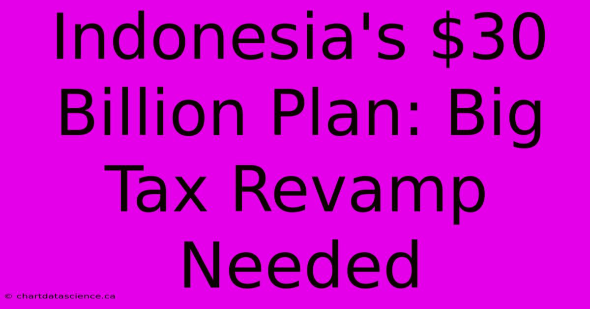 Indonesia's $30 Billion Plan: Big Tax Revamp Needed