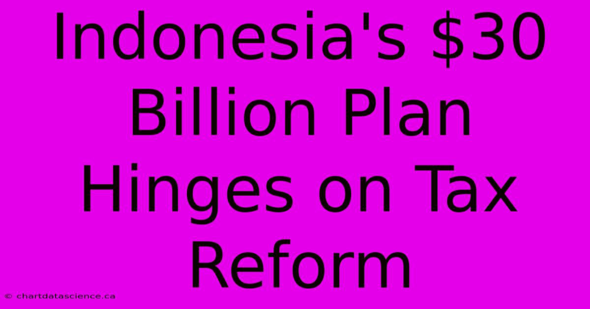 Indonesia's $30 Billion Plan Hinges On Tax Reform