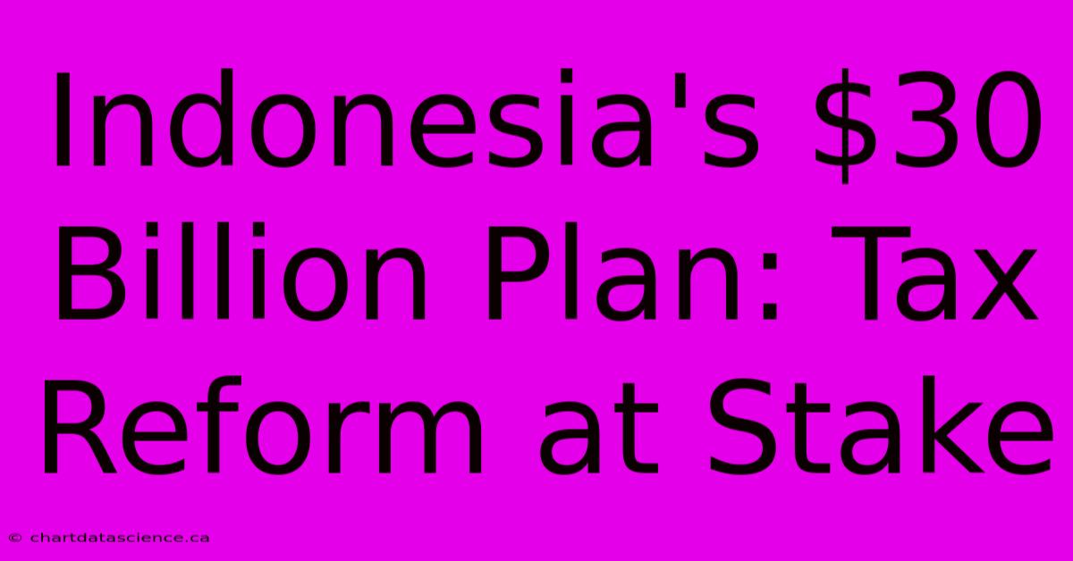 Indonesia's $30 Billion Plan: Tax Reform At Stake