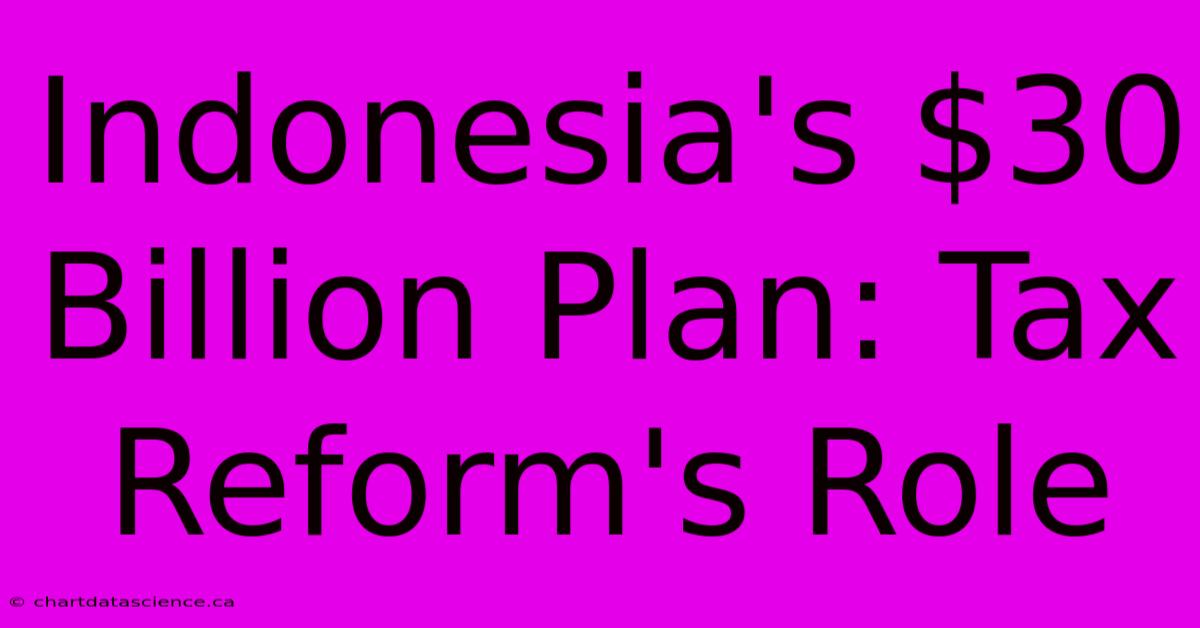 Indonesia's $30 Billion Plan: Tax Reform's Role