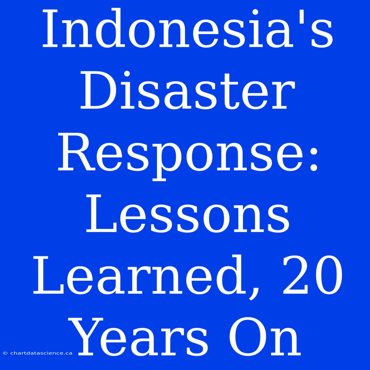 Indonesia's Disaster Response: Lessons Learned, 20 Years On