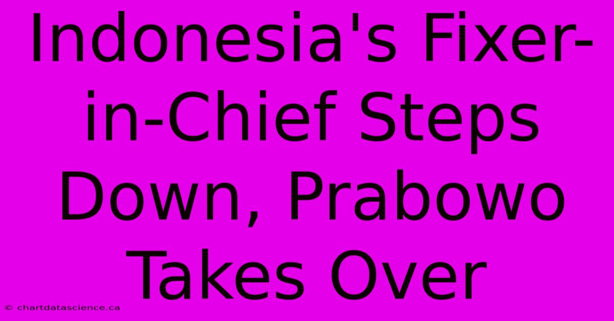 Indonesia's Fixer-in-Chief Steps Down, Prabowo Takes Over