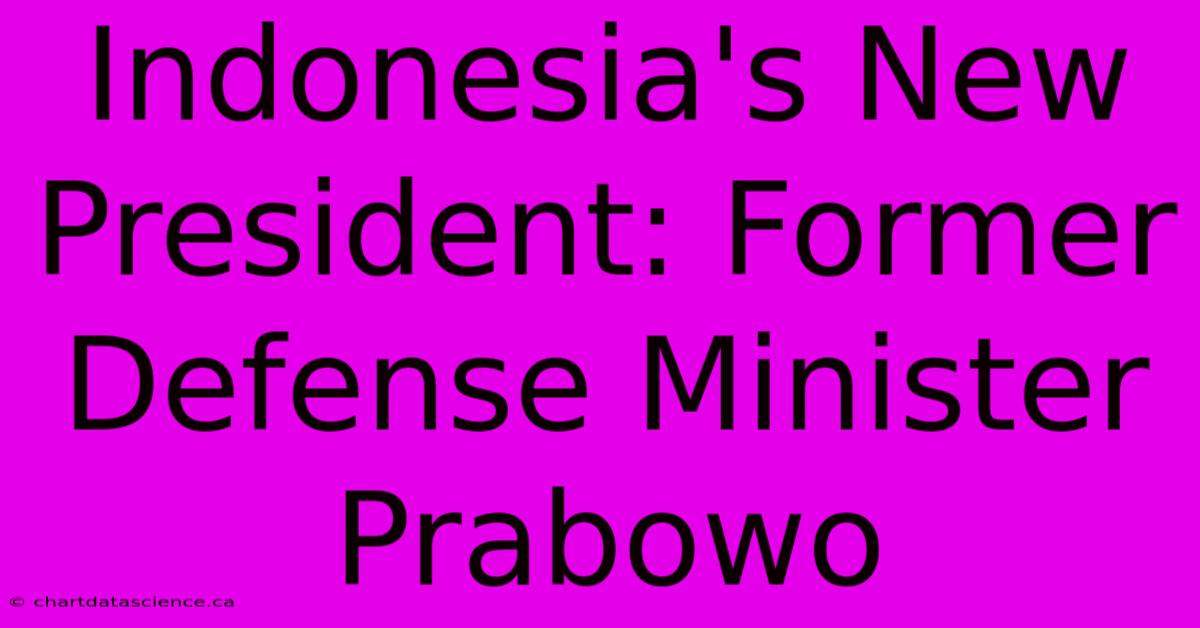 Indonesia's New President: Former Defense Minister Prabowo