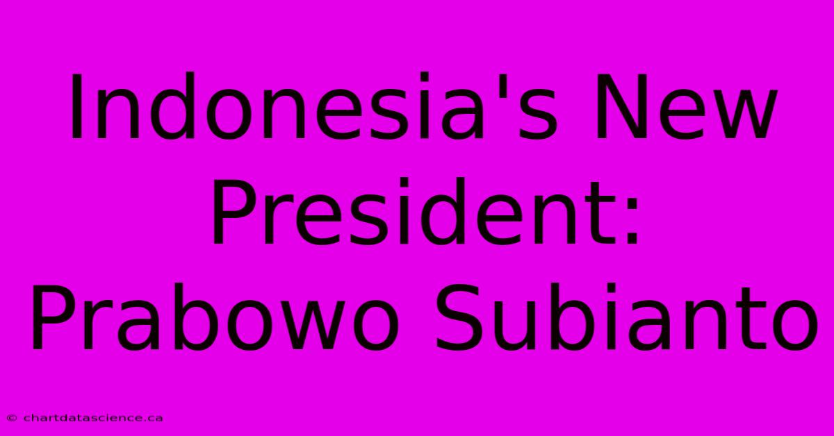 Indonesia's New President: Prabowo Subianto