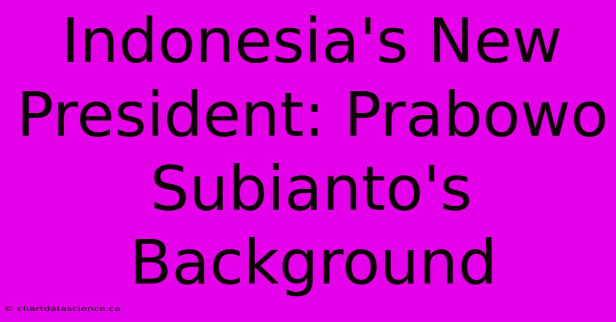 Indonesia's New President: Prabowo Subianto's Background