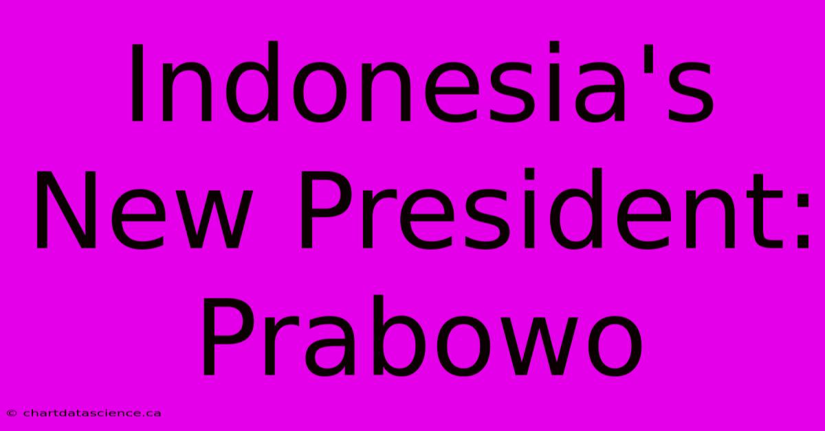 Indonesia's New President: Prabowo