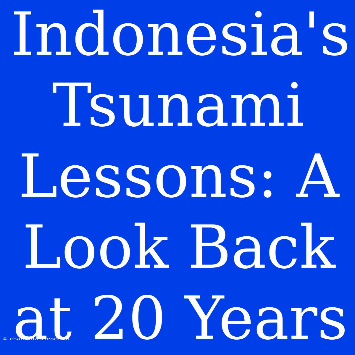 Indonesia's Tsunami Lessons: A Look Back At 20 Years