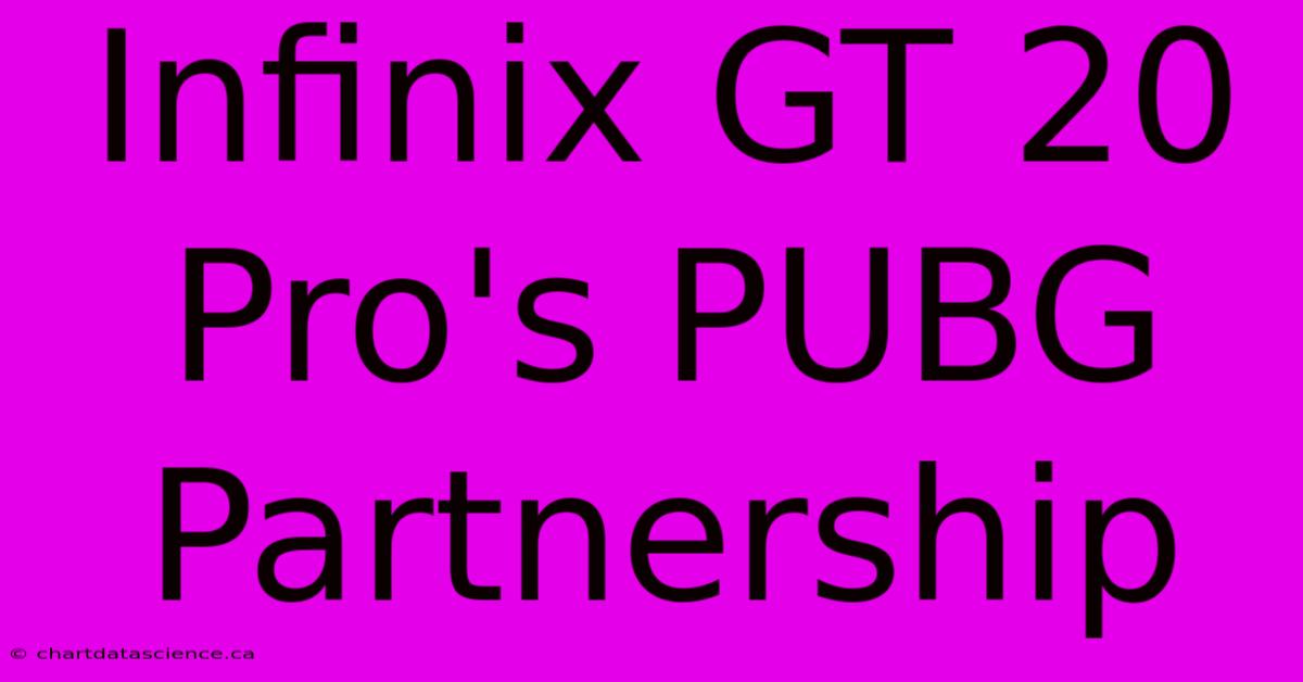 Infinix GT 20 Pro's PUBG Partnership