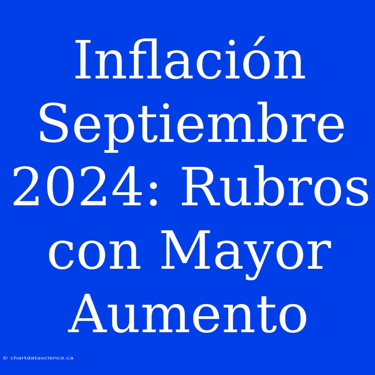 Inflación Septiembre 2024: Rubros Con Mayor Aumento