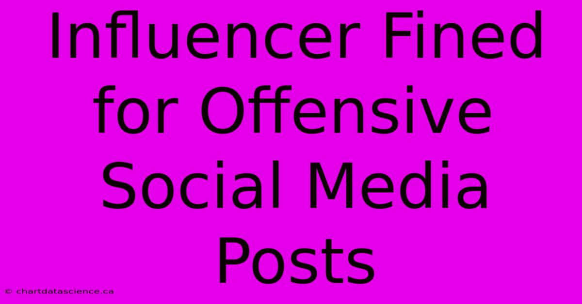 Influencer Fined For Offensive Social Media Posts