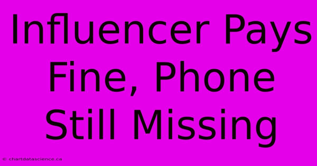 Influencer Pays Fine, Phone Still Missing