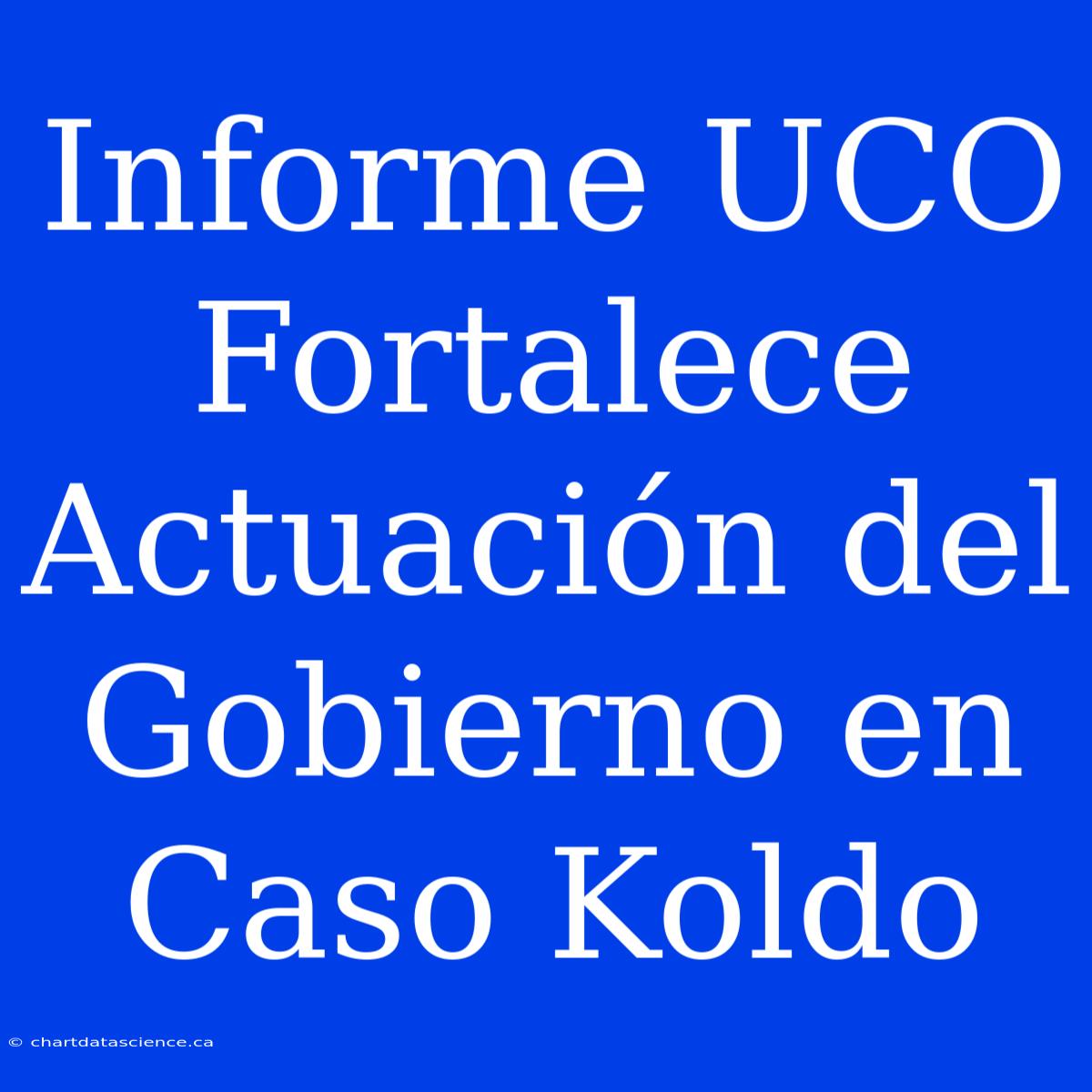 Informe UCO Fortalece Actuación Del Gobierno En Caso Koldo