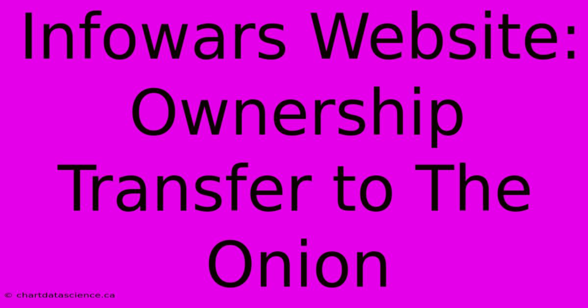 Infowars Website: Ownership Transfer To The Onion