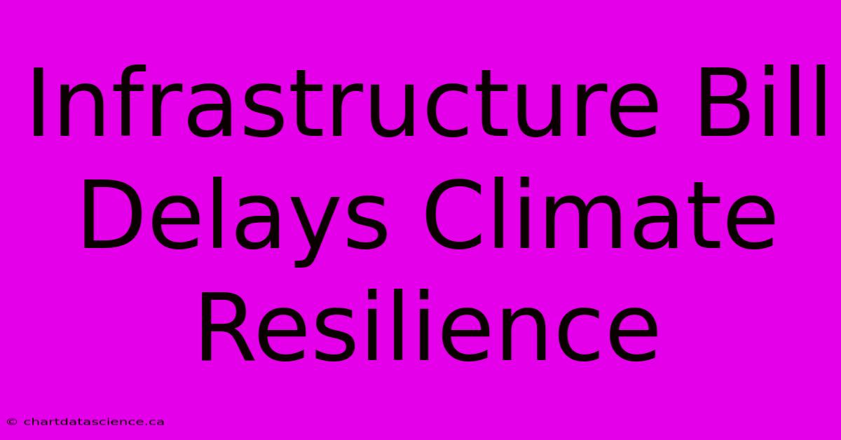 Infrastructure Bill Delays Climate Resilience