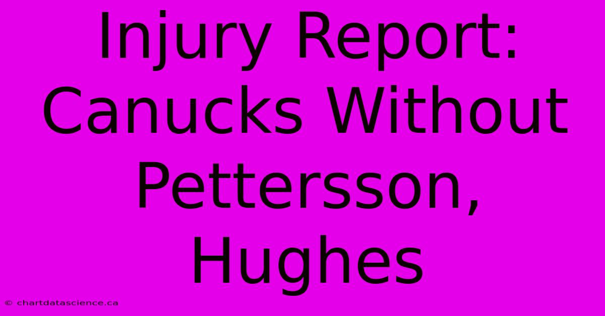 Injury Report: Canucks Without Pettersson, Hughes