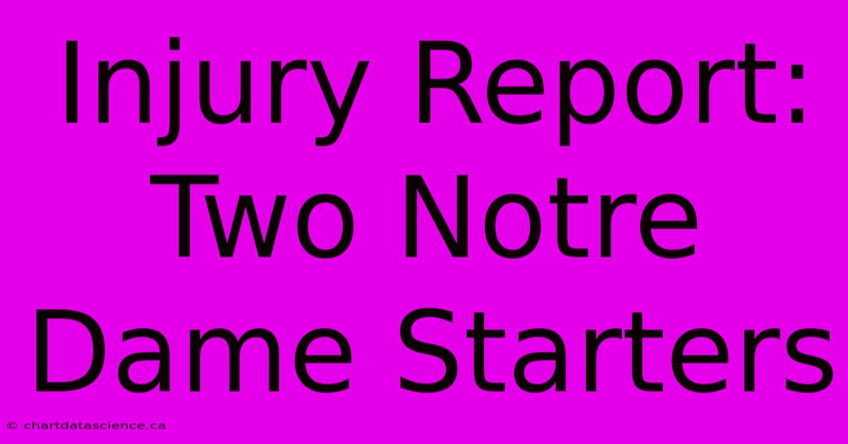 Injury Report: Two Notre Dame Starters