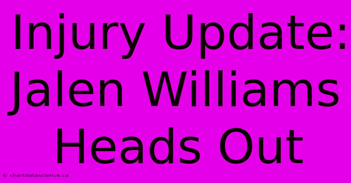 Injury Update: Jalen Williams Heads Out