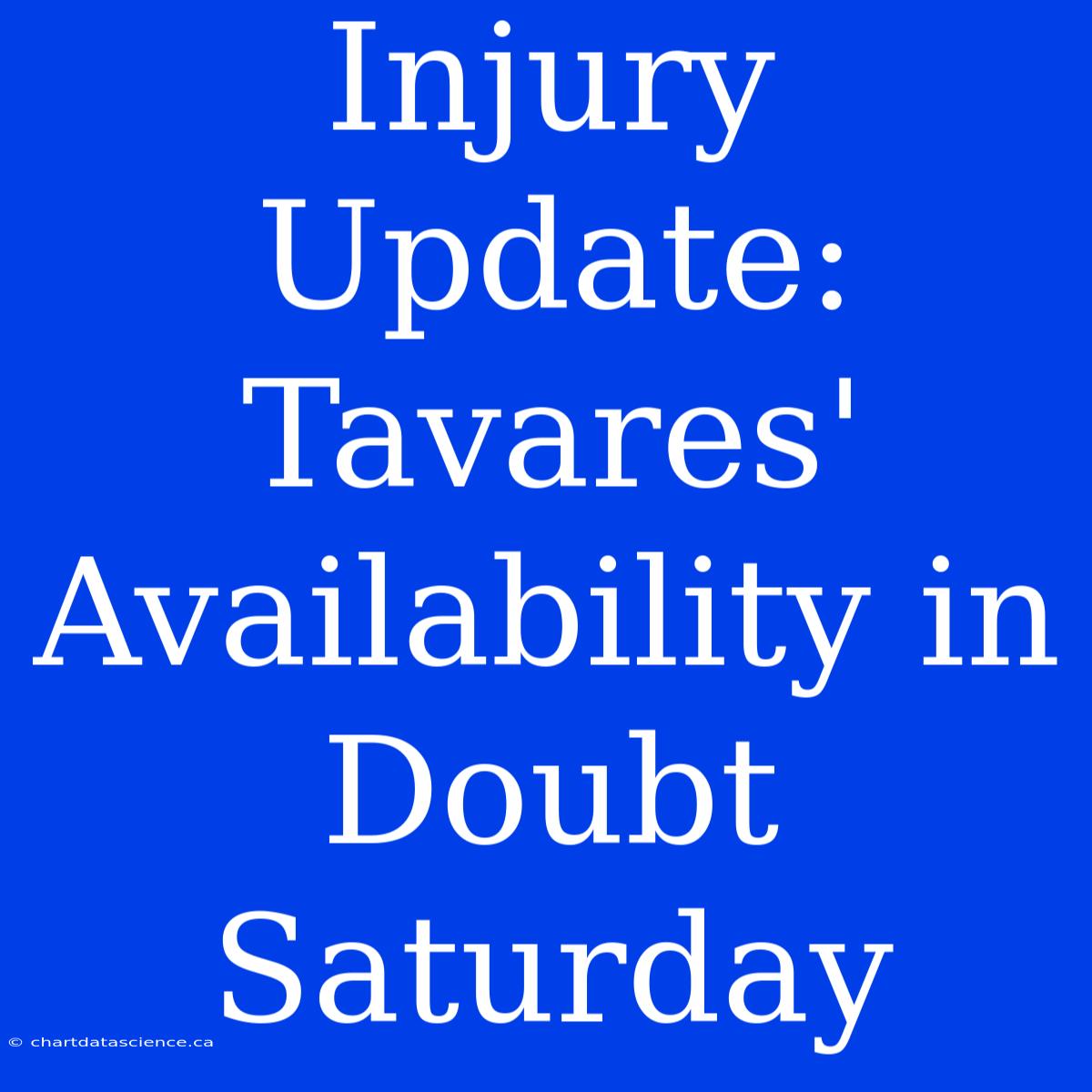 Injury Update: Tavares' Availability In Doubt Saturday