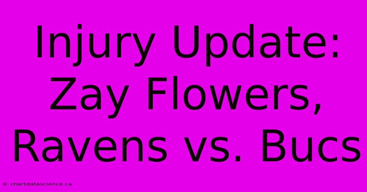 Injury Update: Zay Flowers, Ravens Vs. Bucs