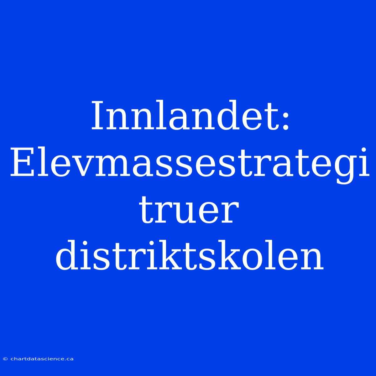 Innlandet: Elevmassestrategi Truer Distriktskolen