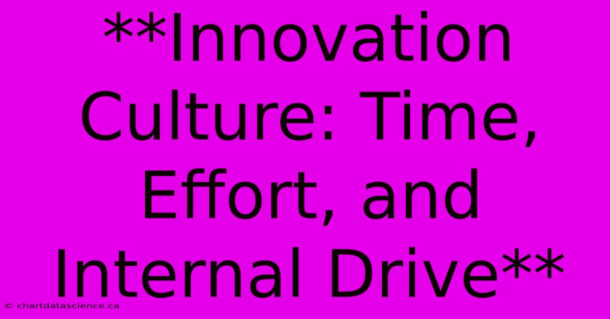 **Innovation Culture: Time, Effort, And Internal Drive** 