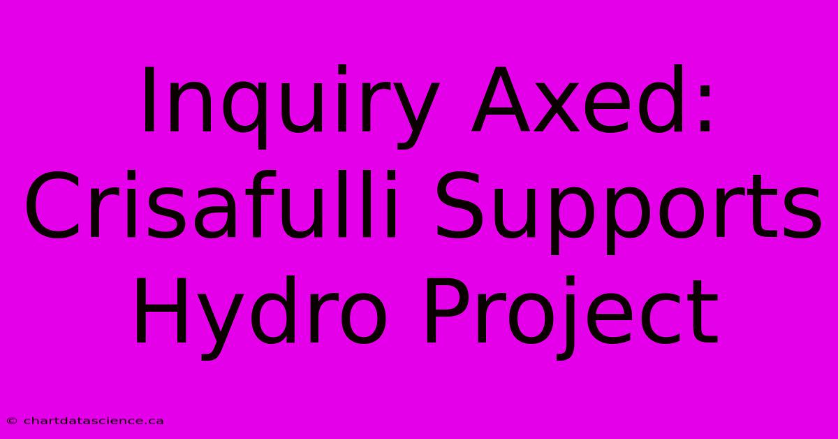 Inquiry Axed: Crisafulli Supports Hydro Project