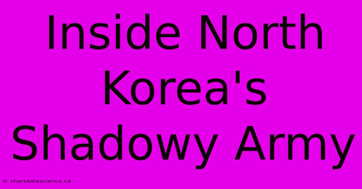 Inside North Korea's Shadowy Army