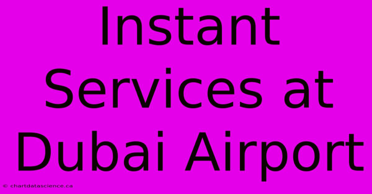 Instant Services At Dubai Airport