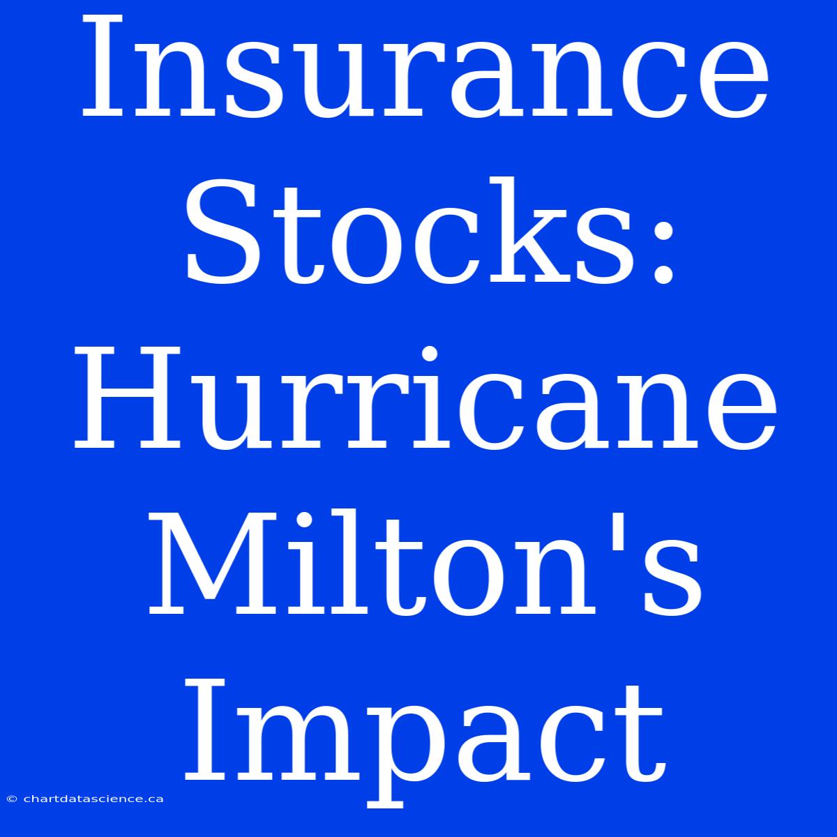 Insurance Stocks: Hurricane Milton's Impact