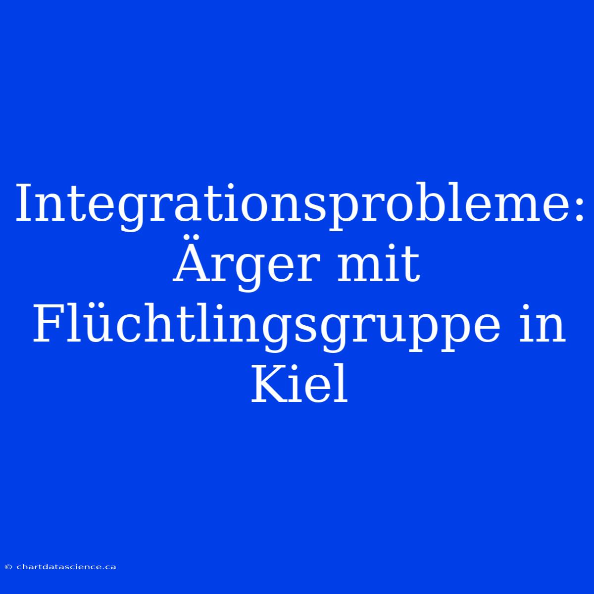 Integrationsprobleme: Ärger Mit Flüchtlingsgruppe In Kiel