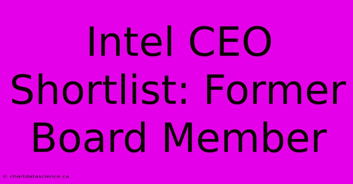 Intel CEO Shortlist: Former Board Member