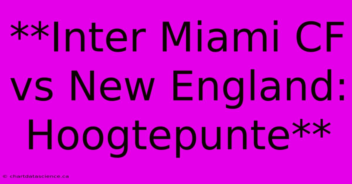 **Inter Miami CF Vs New England: Hoogtepunte**