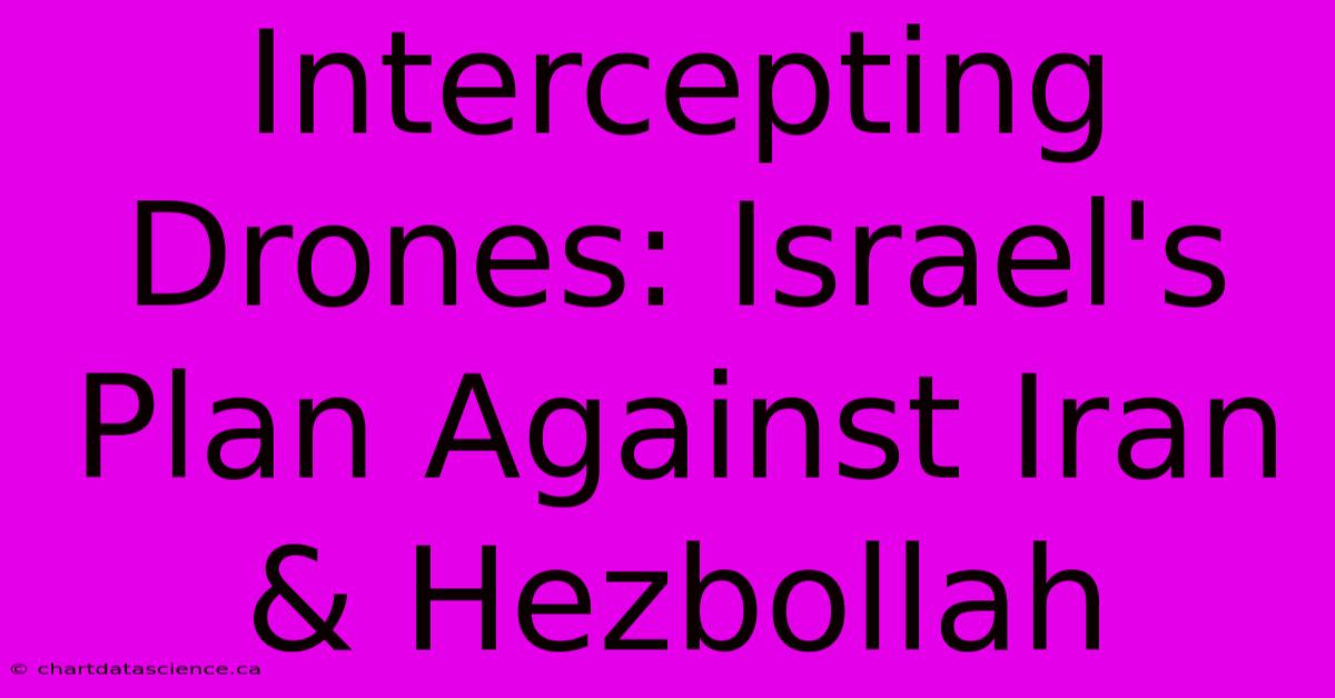 Intercepting Drones: Israel's Plan Against Iran & Hezbollah