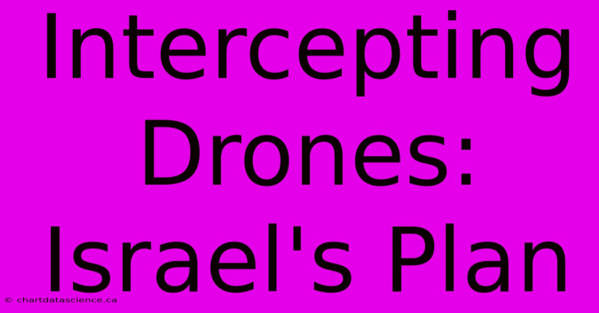 Intercepting Drones: Israel's Plan